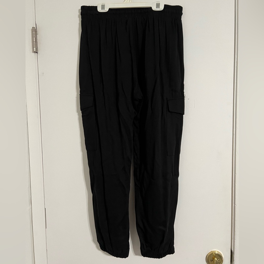 Socialite Linen Drawstring Black Jogger Pants Women’s Size-M